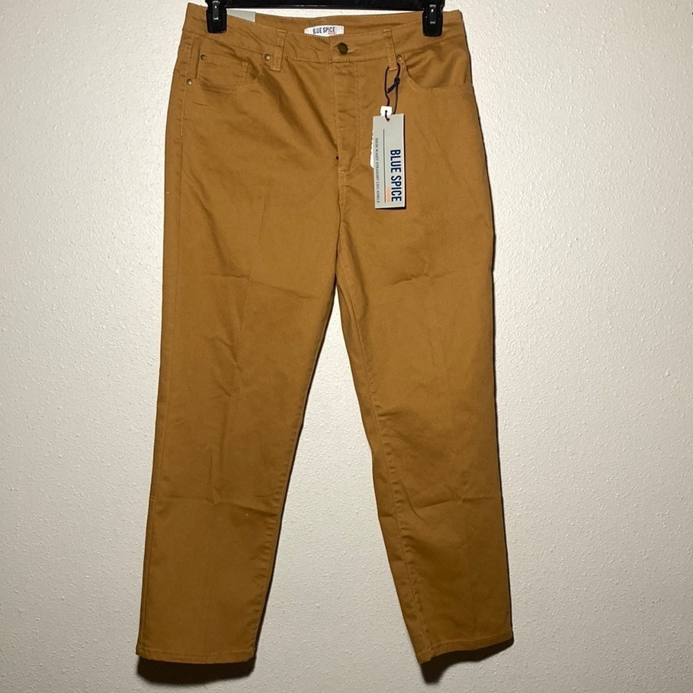 NWT Blue Spice High Waist Straight Leg Ankle Pants Size 11 Recycled Twill Comfy
